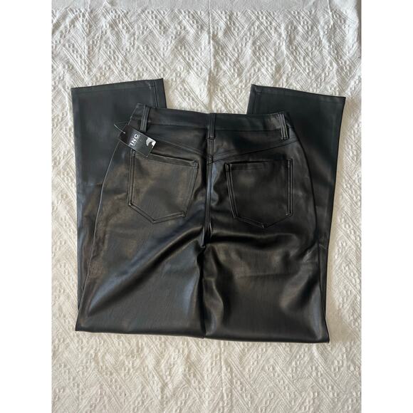 INC Women’s Faux-Leather Straight-Leg Pants Black Mob wife Matrix Vamp Size 8 - Picture 8 of 10